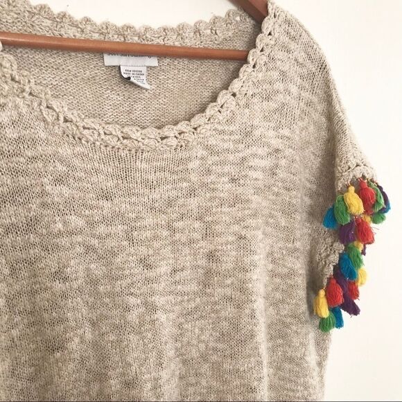 ** Soft Surroundings ** fun tasseled sweater - Picture 3 of 4